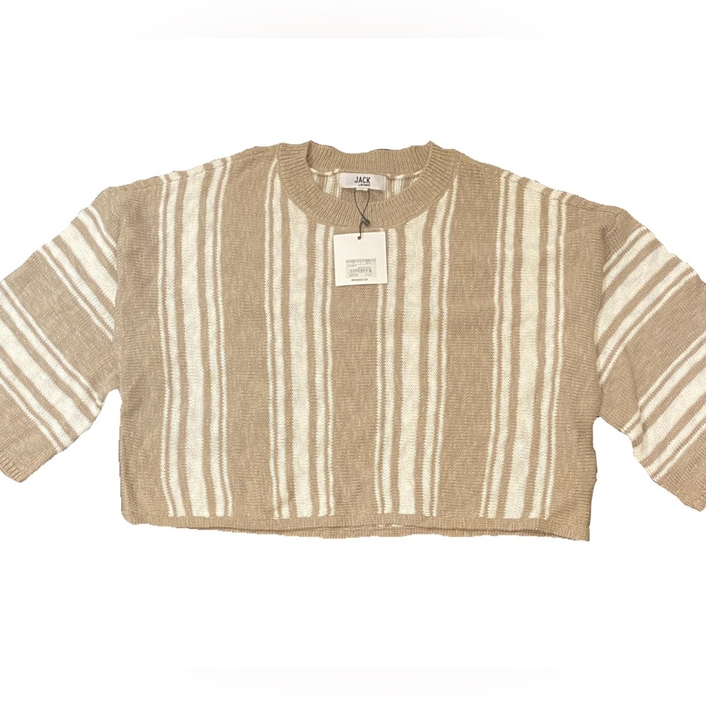 Tan and white sweater